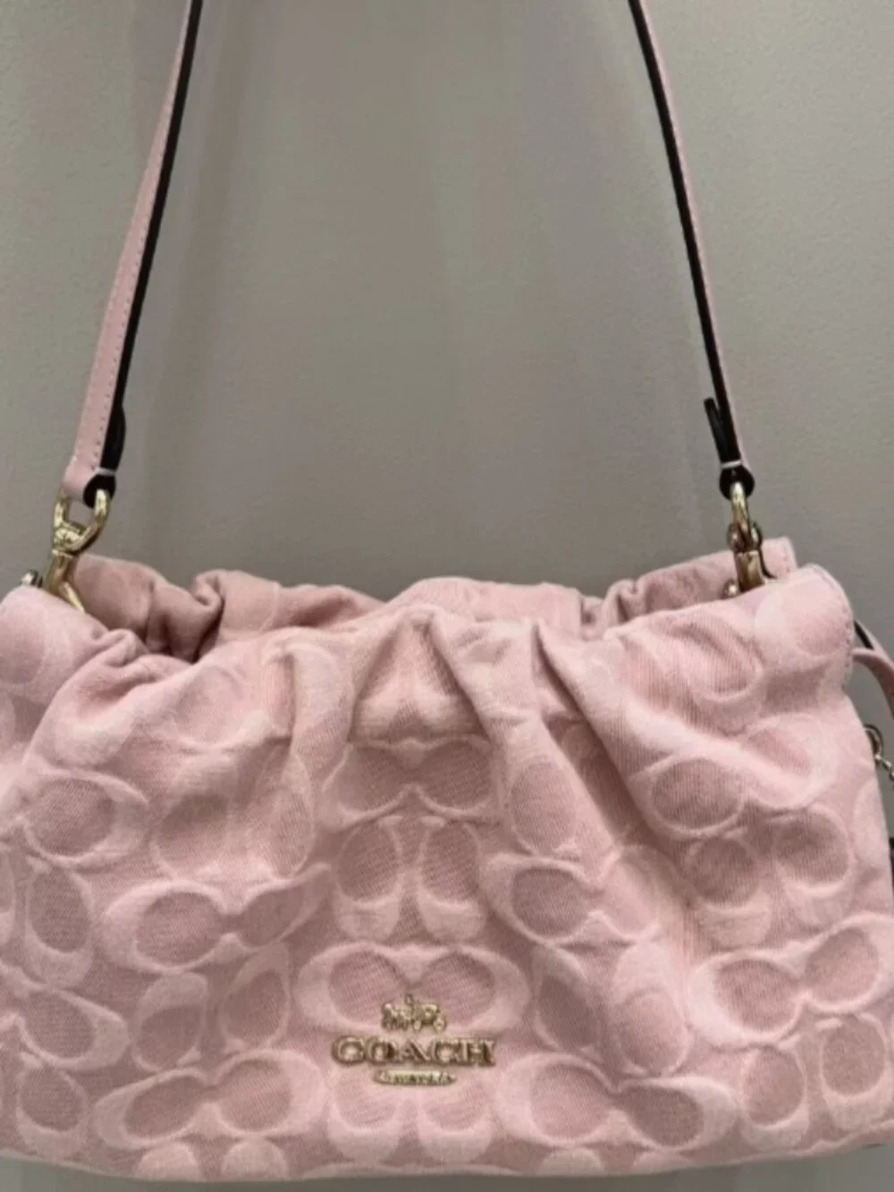Pink Canvas Shoulder Bag Cute Crossbody Purse
